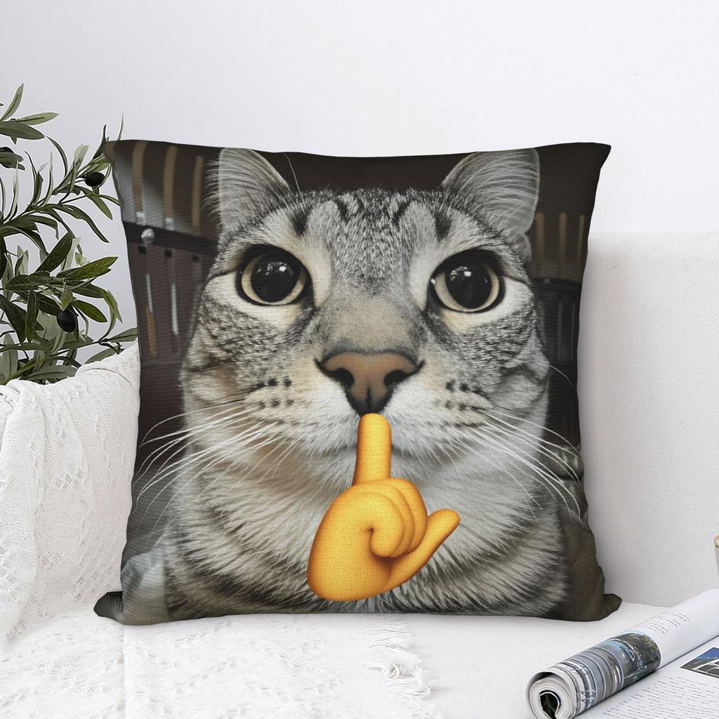 Pillow Case Pet Cat Funny memes Comfy Pillow Cover For Sofa Car Home Decor Cute Funny Pillowcases
