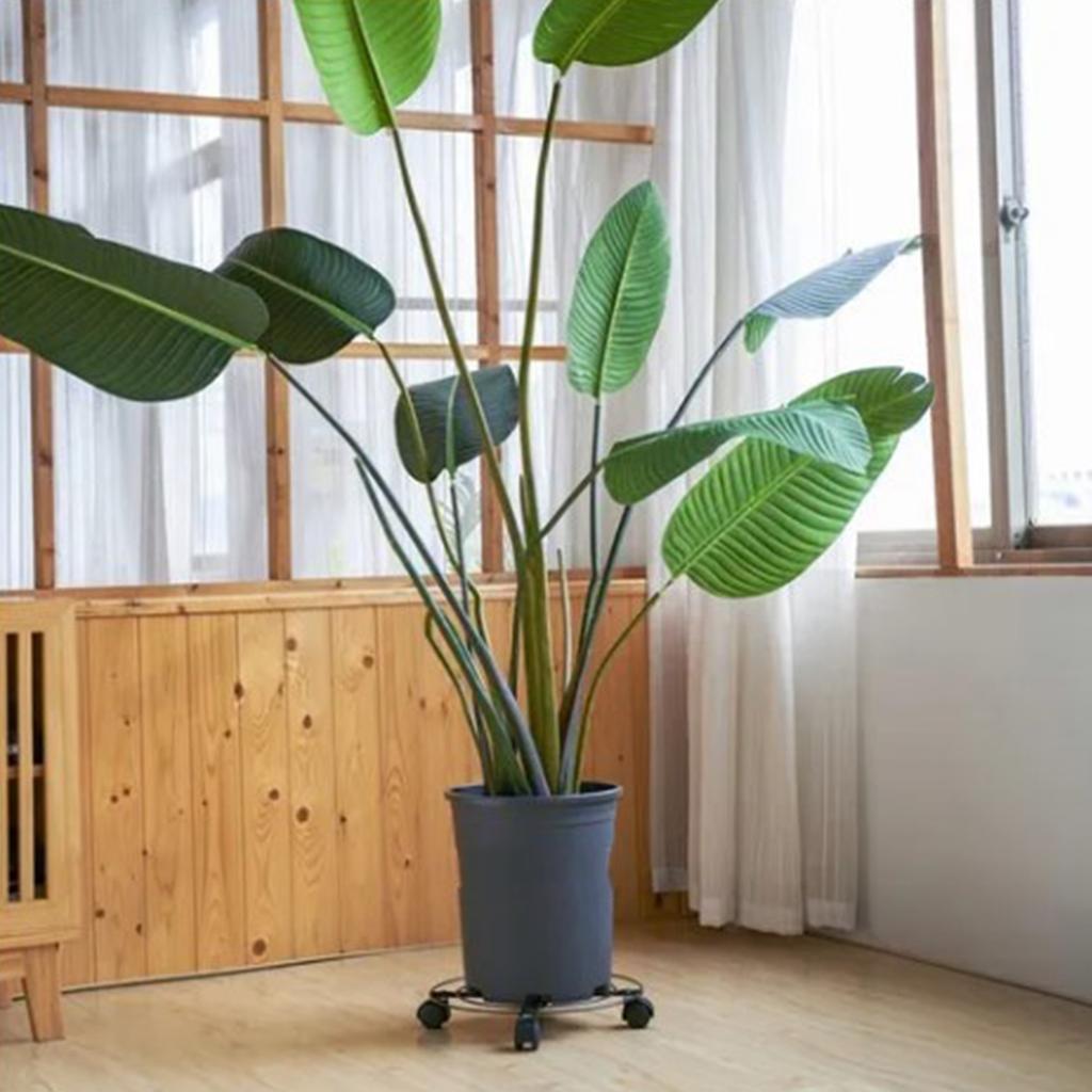 Suporte com Rodas para Vaso de Flores Capacidade de Carga 50kg Ferro Prevenção de Ferrugem Carrinho para Plantas Fácil de Mover com