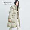 SNOWFLYING Women's Casual Hooded Mid-Length Down Jacket