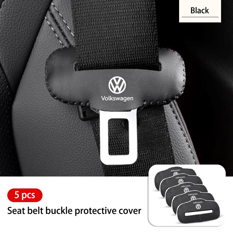 BIG1 Leather Car Seat Belt Adjustable Anti-Scratch Protector Buckle For Volkswagen VW Polo Jetta Sagitar Magotan Passat B5 B6 B7 CC