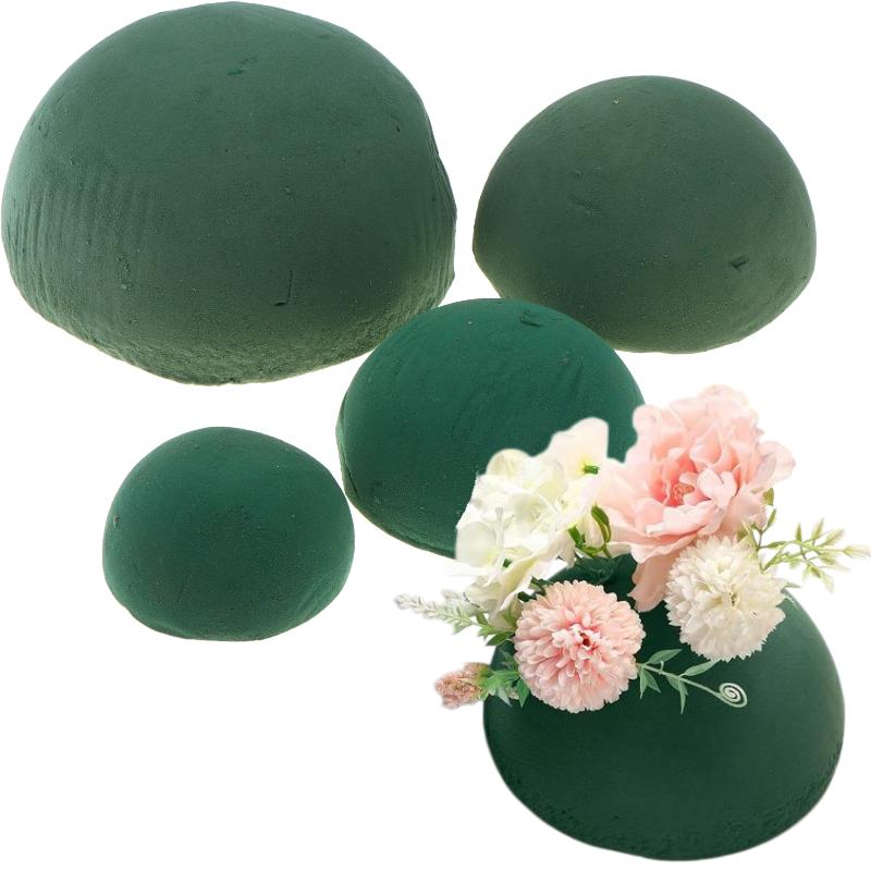 1/5Pcs Half Ball Diy Dry Artificial Flower Foam Block Green Floral Foam For Arrangement Birthday Wedding Decoration