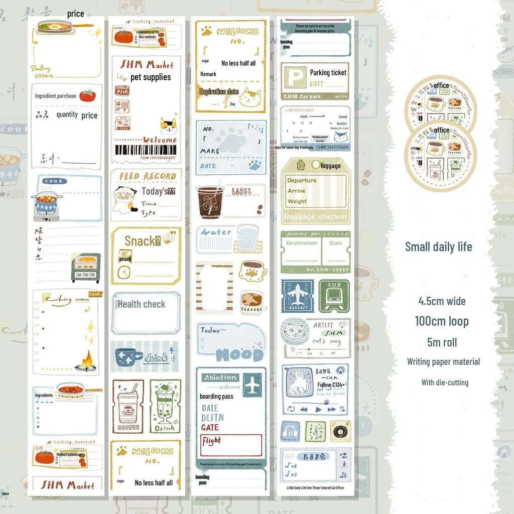 San Hua Mao Katze Schriftzug Washi Tape: Daten, Literatur, journaling-Elemente