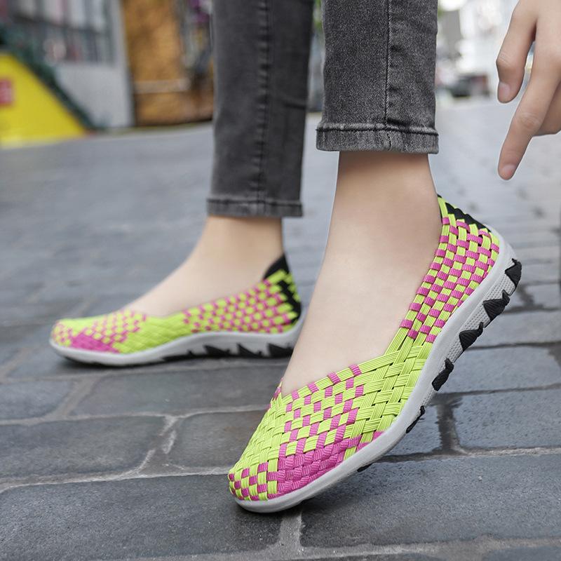 Large size hand-woven shoes flat bottom light breathable sandals sports and leisure single shoes tide