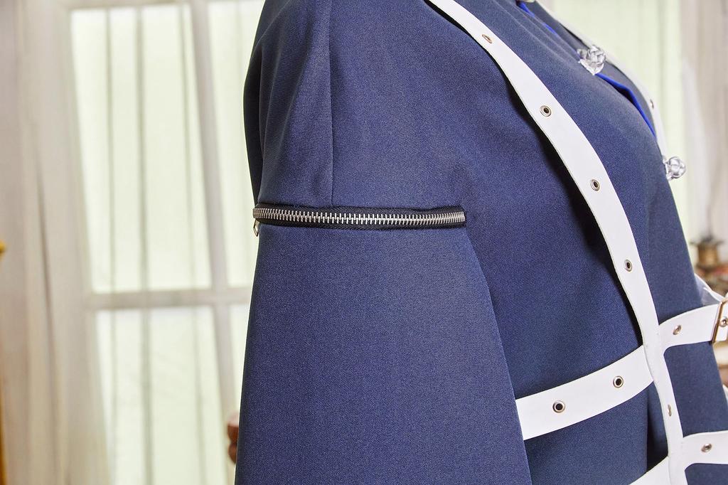 Clearstone Fangled Cosplay Halloween Jiangshi Hemd, Unisex, Blau