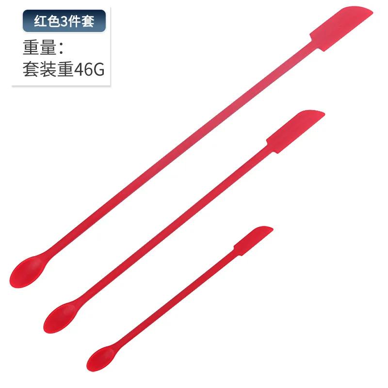 3 Sizes Spatula Cosmetic Spatula Make Up Spatula Mini Silicone Spatula Small Silicone Spatula for Cosmetic Narrow Bottles Beauty