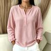 Women's Knit Long Sleeve Pullover Top, Loose Fit Casual Blouse for Everyday Wear