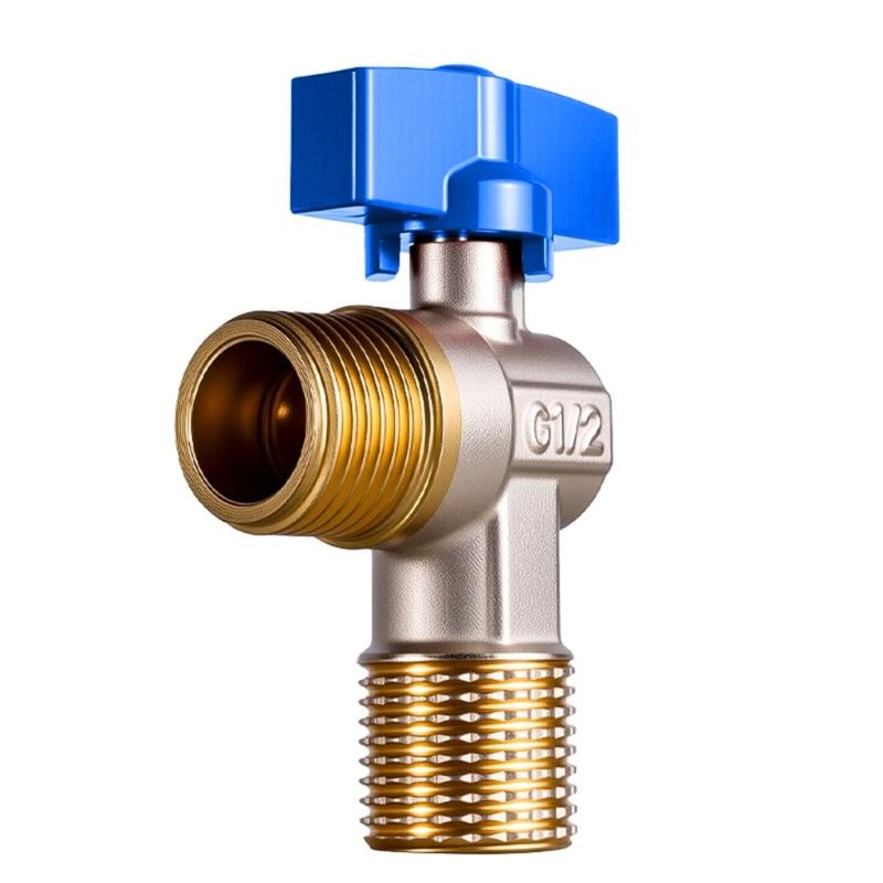 Brass 1/2inch Water Shut Off Valves with Handle Universal Water Flows Control Valves Hot/Cold Water Turn Angle Stop Valves