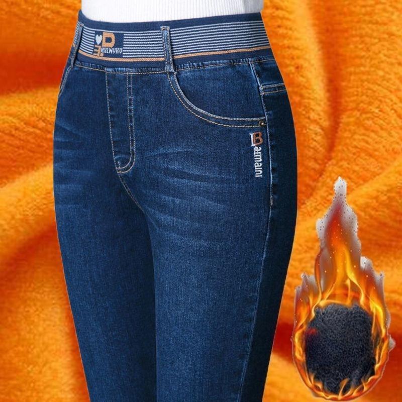 High Waisted Jeans for Women, Winter Straight Leg Stretch Oversized Loose Pants