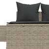 Double Sun Lounger with Cushions Light Grey Poly Rattan