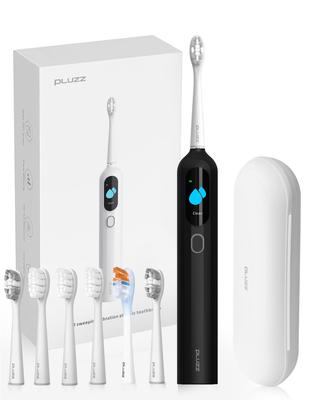 PLUZZ EB1 Sonic Electric Toothbrush with 2025 Innovative Sweep Vibration 6 Replacement Brush 3 Smart Brushes Per Gum Storage Case Included Technology,