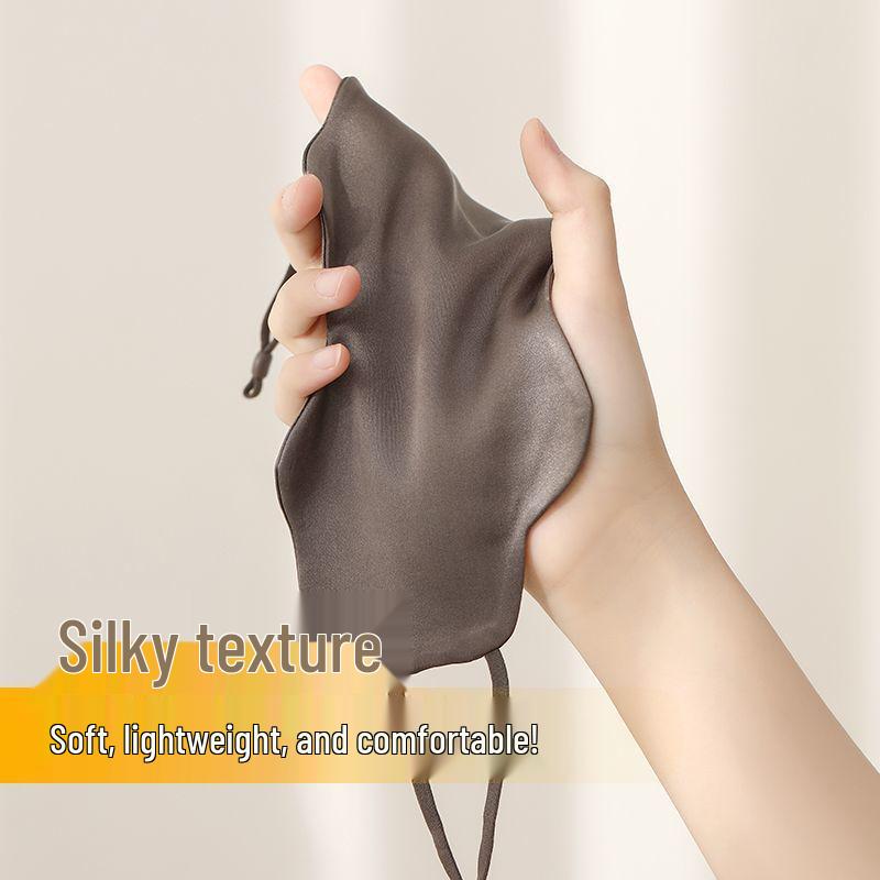 Silk Mulberry Double-Sided Blackout Eye Mask with Ear Loops for Sleep & Eye Fatigue Relief