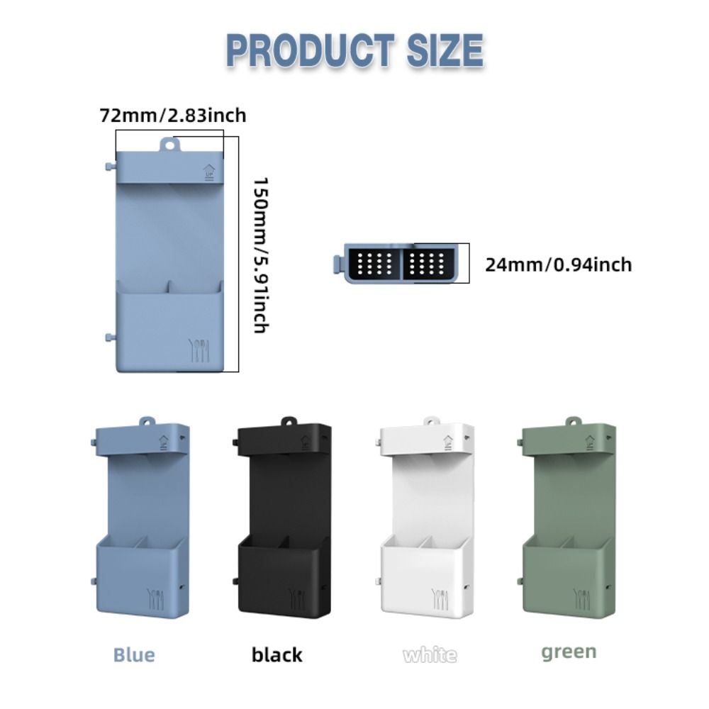 Black Green Blue Home Storage Box Wall Mounted Chopsticks and Spoons Storage Kitchen Gadget