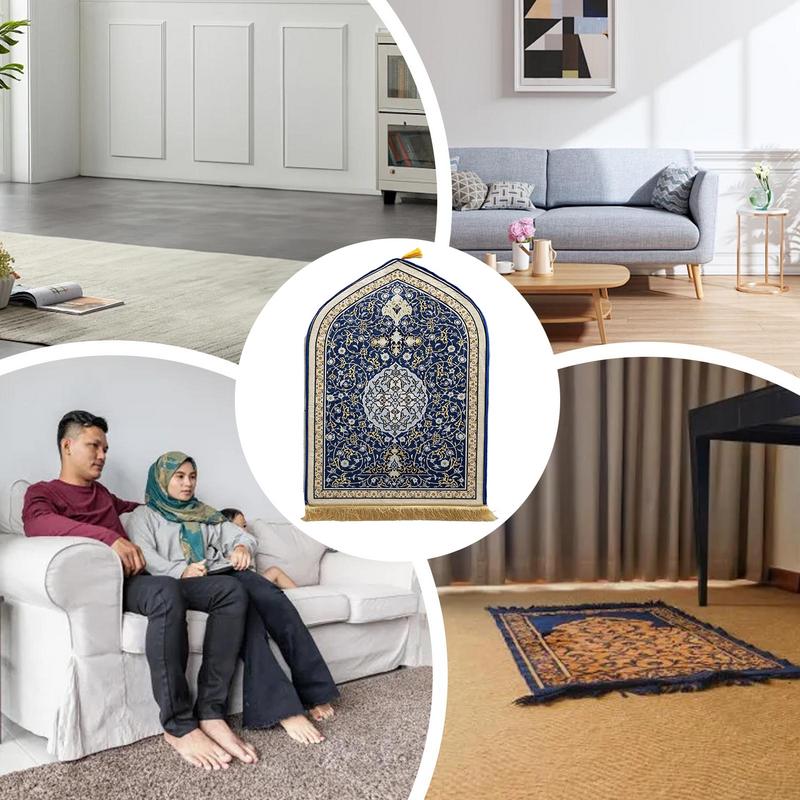 For Women Irregular Thick Prayer Knees Mat Luxury Soft Printed Floor Carpet Non-Slip Knees Rug For Men & Women Prayer Mat