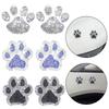 Rhinestone Embellished Paw Print Car Sticker Set with Strong Adhesives Water Resistant Decorative Decals Pack of Two