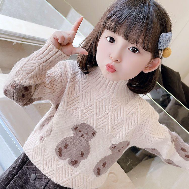 Dicker Pullover für Mädchen: Herbst-/Winterpullover mit Fleece - Warm, Stilvoll Gestrickt für mittelgroße bis große Kinder