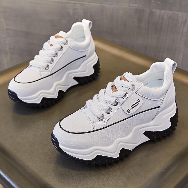 Inner Height Women's Autumn and Winter Thick-soled Muffins Daddy Shoes Small Casual Shoes Are Comfortable and Tall