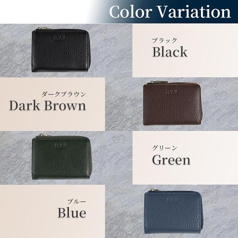 wallet men's men's coin purse coin purse Cards also fit cowhide genuine leather zipper coin purse multifunctional large capacity a.v.v black dark
