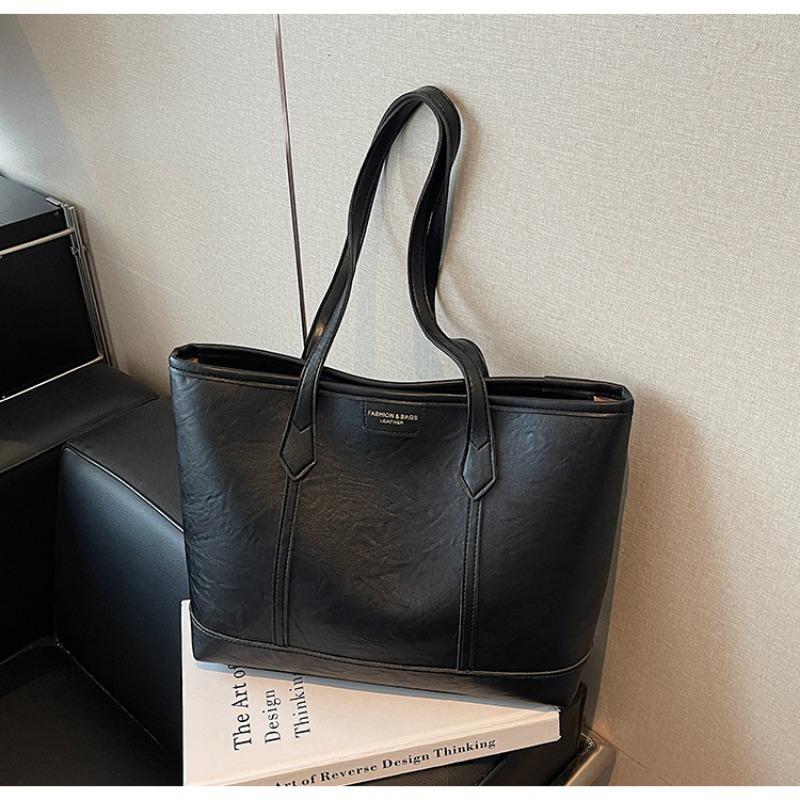 

Сумка большой вместимости женская новая повседневная универсальная на плечо модная студенческая сумка сумка-тоут для поездок на работу чёрный