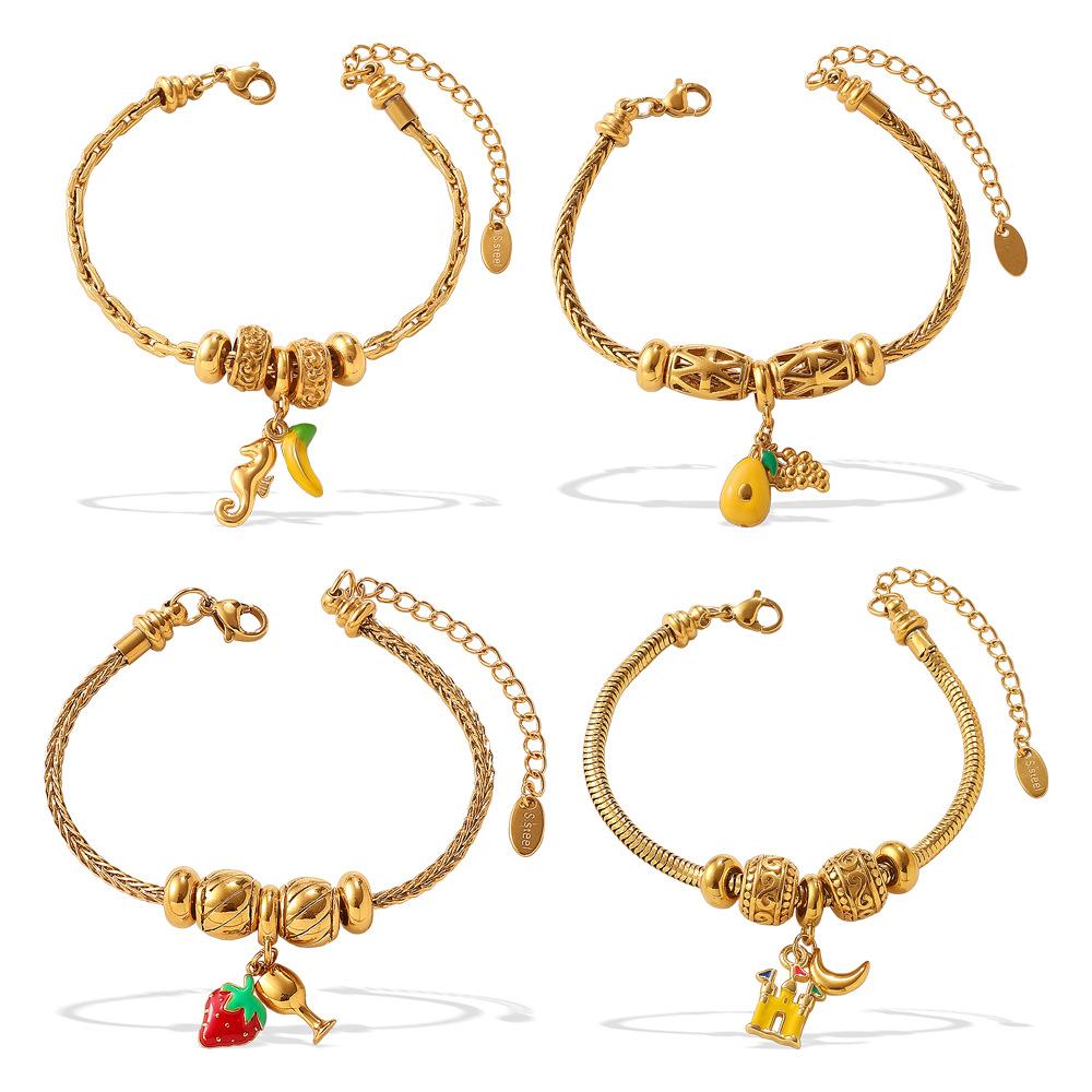 Fashion DIY Diverse Pendant Bracelet Non-fading Gold-plated Light Luxury Bracelet Jewelry