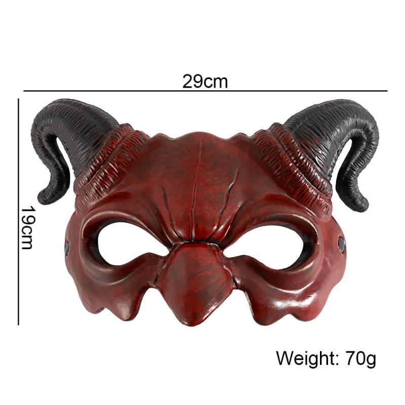 Upgraded RP Foam Half Face Demon Mask Halloween Carnival Party Costume Accessory