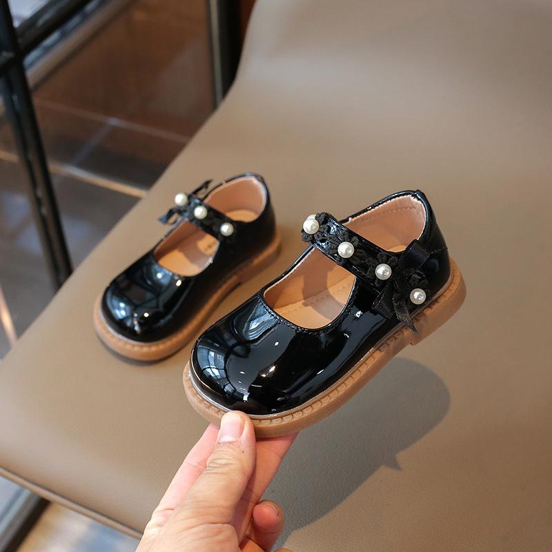 Zapato de Cuero para Niña de Moda Zapatos de Flores para Niña Primavera Nuevo Zapato de Princesa para Niñas Suela Blanda Antideslizante Versátil Zapatos Únicos para Niños