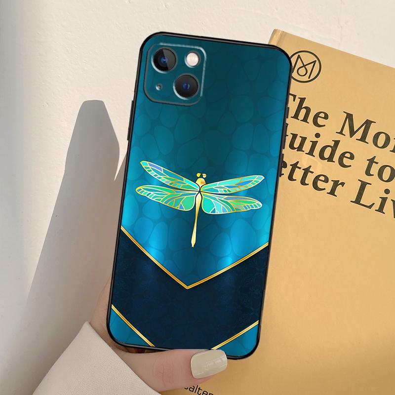 Luxury Dragonfly Phone Case For iPhone 17 16 14 13 12 11 15 Pro Max Mini XR 16e 15 16 Plus 17 Air Full Cover