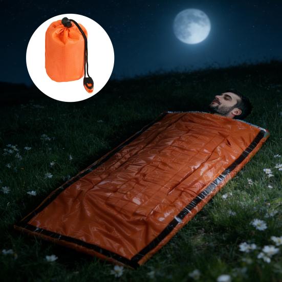 Emergency Sleeping Bag Waterproof Portable Thermal Blanket Lightweight Outdoor Camping Backpacking Hiking Adults Bivvy Sack with