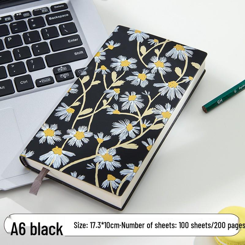 Fabric-Textured A6 Patterned Planner: Compact, Thickened Pocket Diary for Office and Business.