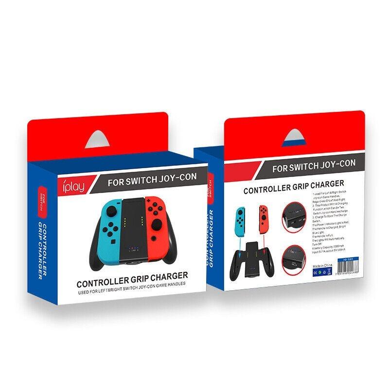 JoyCon Charging Grip Compatible with Nintendo Switch, Switch Joy Con Comfort Grip with Built-in 2000mAh Rechargeable Battery,USB Type C Charging Cable