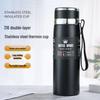 Gradient Double-Layer Stainless Steel Thermos Bottle with Lanyard - Large Capacity for Outdoor Sports