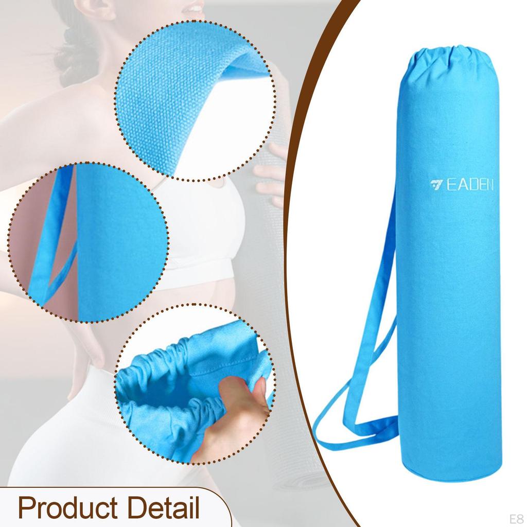 Mat Bag Carrier Multifunctional Gym Pouch Canvas Shoulder Storage Tote for Travel Office