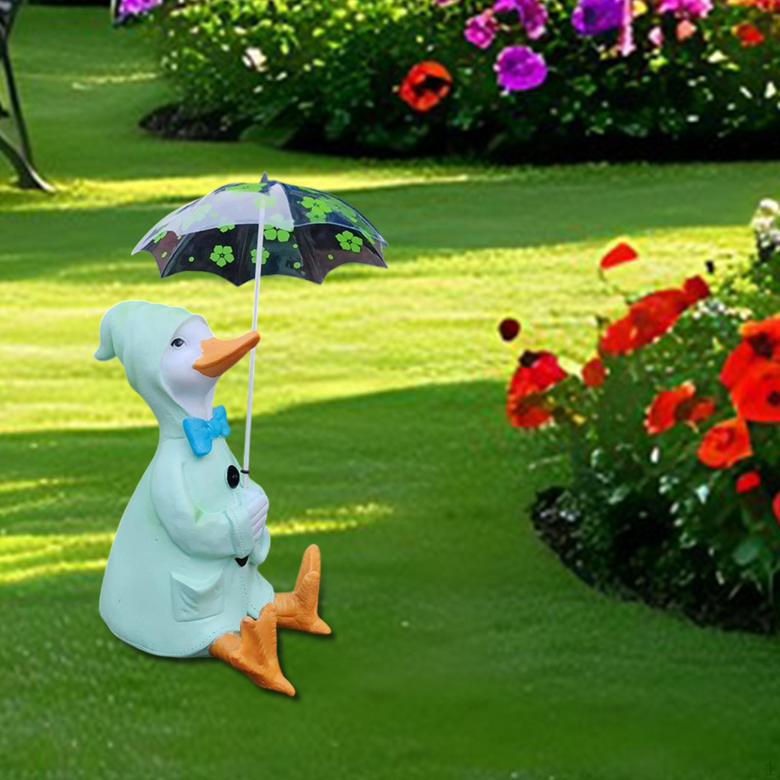 

Фігурка качки для саду, мініатюрна фігурка з парасолькою, вулична прикраса 1 Duck