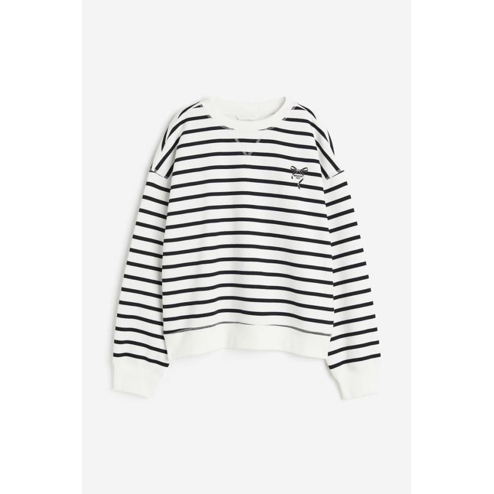 

H M sweatshirt white ribbon