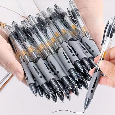 24 stylos à bille rétractables à encre gel, pointes noires épaisses, conçus pour les examens, adaptés aux écoles et aux bureaux