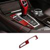 For BMW X3 F25 X4 2011-2017 Red Carbon Fiber Middle Console Button Frame Decor