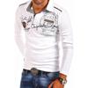 Herren Vintage Langarm Stehkragen Pullover Bedrucktes Langarmshirt