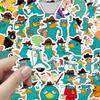 60PCS Cartoon Phineas and Ferb Stickers Funny Perry the Platypus Graffiti Sticker Animation Kids Toys Laptop Guitar Bike
