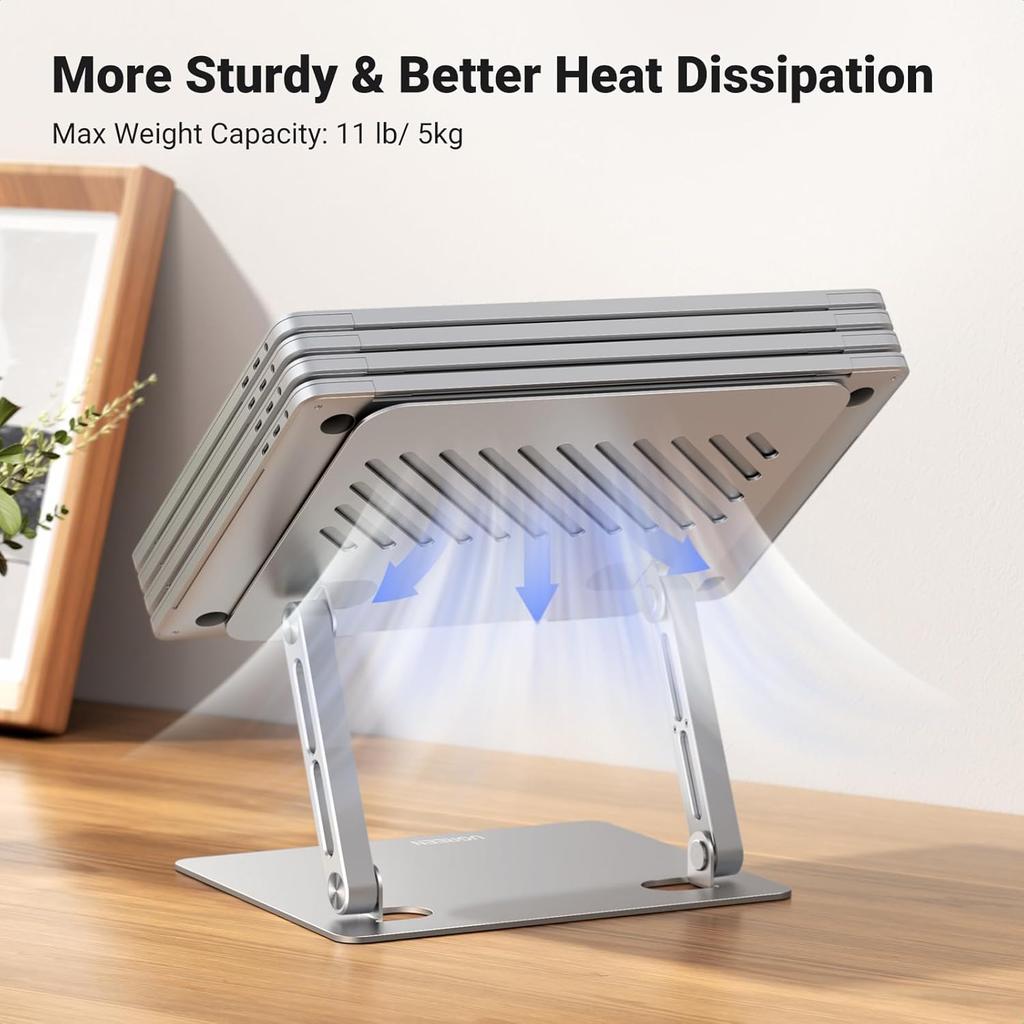 UGREEN Laptop Stand, Adjustable Laptop Riser with Heat-Vent, Ergonomic Foldable Laptop Stand