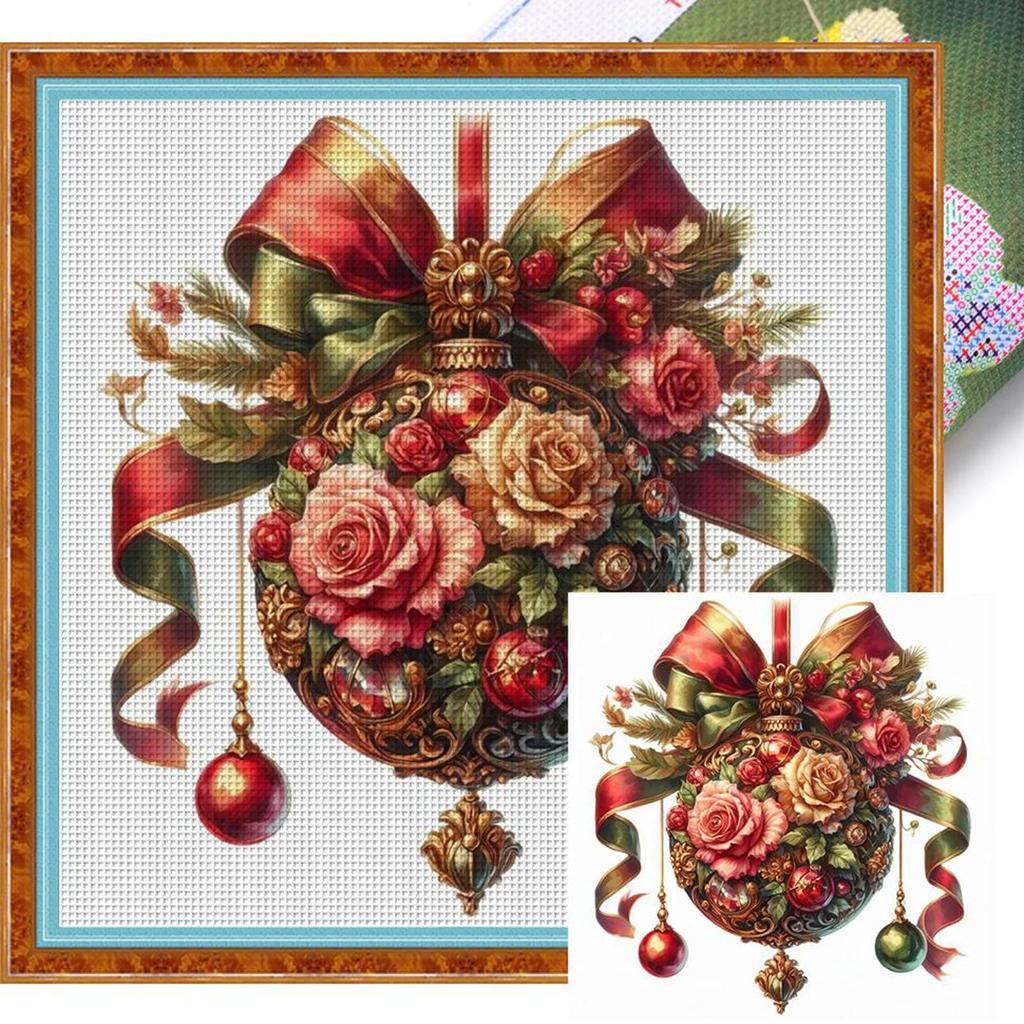 Full Embroidery cotton Thread 11CT Printed Xmas Cross Stitch Kit Art 40x40cm