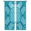 Round Blue Dark Dense Modern Printed Tulle Curtains for Bedroom Balcony Window Decor Creative Fashion Home Sheer