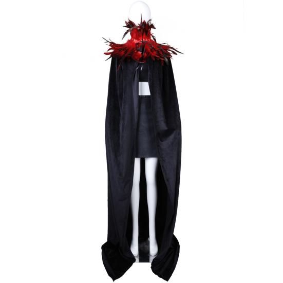 Halloween Shawl Velvet Fabric Demon Angel Costume Cloak Easy Strap Faux Feather Collar Halloween Cosplay Cloak