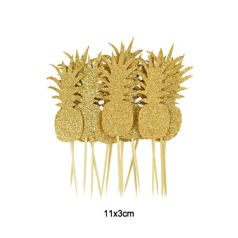 10pcs Hawaiian Party Cupcake Toppers Flamingo Trees Luau Summer Tropical Party Cake Decoration Birthday Party Wedding Supplies