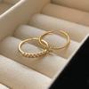 Stainless Steel 2pcs Heart Crystal Rings for Women Girls Opening Adjustable Weave Rhinestone Ring Wedding Fashion Jewelry Gifts
