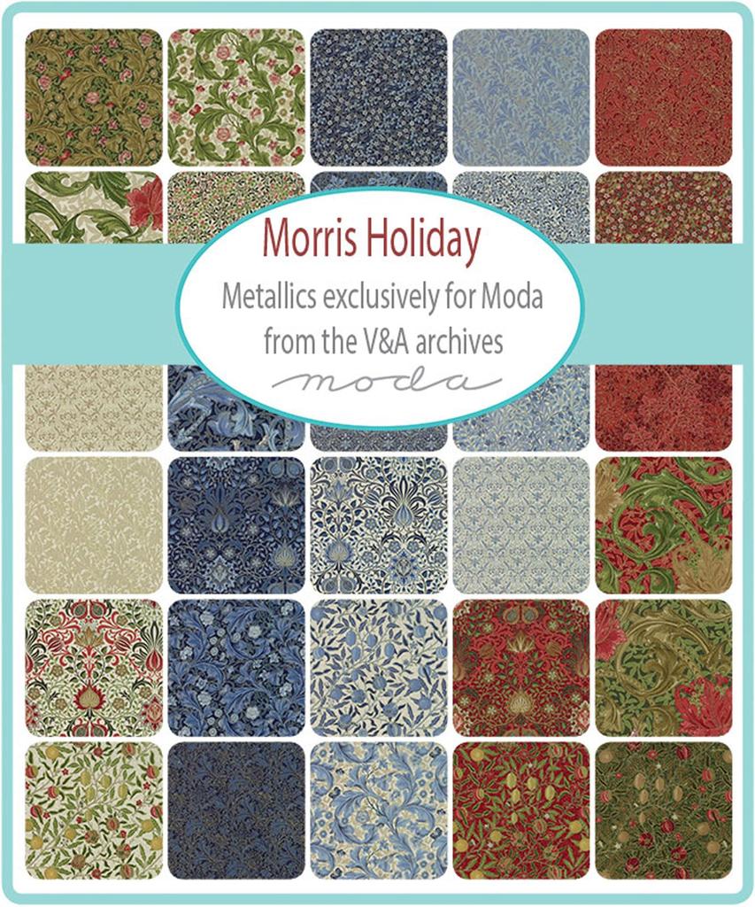 Moda Botanical Clover Sheeting Best of Metallic White X 7316-11m Fabric, Morris, Finish, (110cm 100cm)