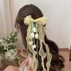 Pendant Tassel Muguet Flower Hairpin Mesh Ribbon Organza Bowknot Barrette  Bridesmaids