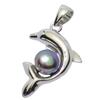 [BreezyIsland] Hawaiian Jewelry Pendant Top Dolphin Freshwater Pearl Sterling Silver 925