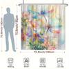 Dragonflies Garden Shower Curtain - Watercolor, Pink & Orange Flowers, Washable Polyester, 12 Hooks, 70.8X70.8 Inches