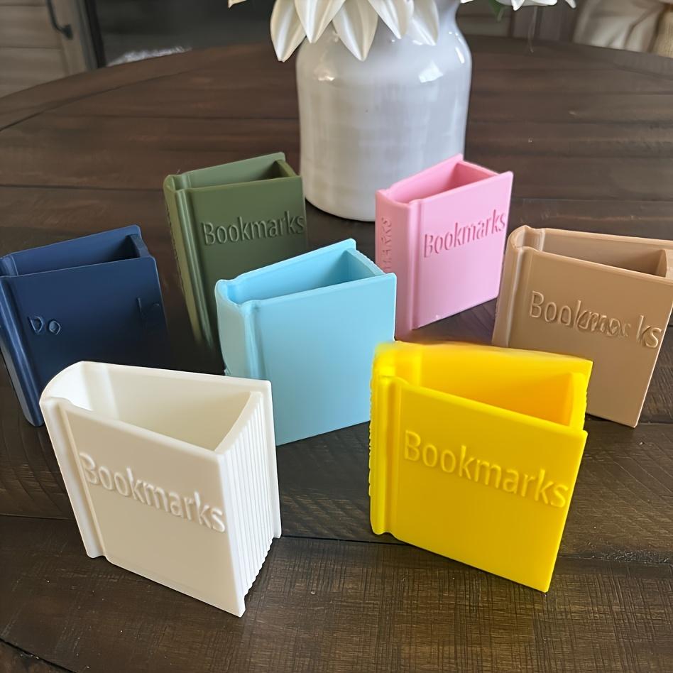1 Stück Buchförmiger Lesezeichenhalter & Organizer - Tragbare Mehrfarbige Aufbewahrungsbox, Langlebiger Schreibtischorganizer für Homeoffice, Dekoratives Accessoire