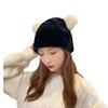 Women Girl Beanie Hat Faux Fur Cute Bear Ear Cap Warm Fluffy Plush Winter  Soft