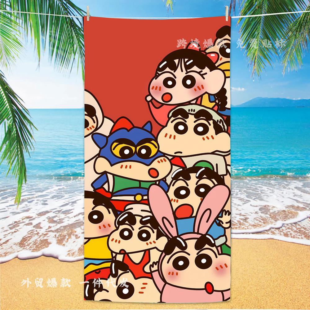Extra Large Kids Quick Dry Bath Towel Cartoon Character Digital Print Double Sided Flannel Microfiber Beach Towel